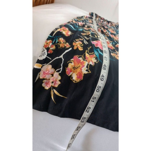 Soma Maxi Sleeveless Faux Wrap Double V Dress Size Medium Black Floral Soft - Picture 8 of 8